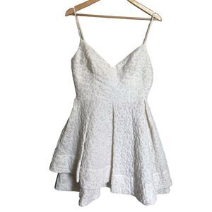 NWT Alex Perry “Stevie” White Textured Jacquard Fit & Flare Mini Dress Size 10